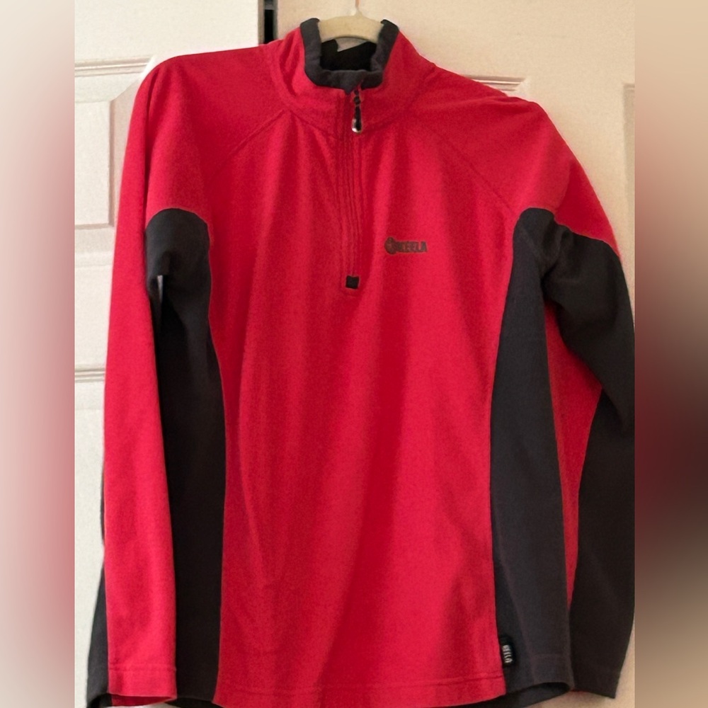 Keela Women's Micro Pulse Fleece 1/4 Zip Pullover Red Charcoal Grey US Size 12